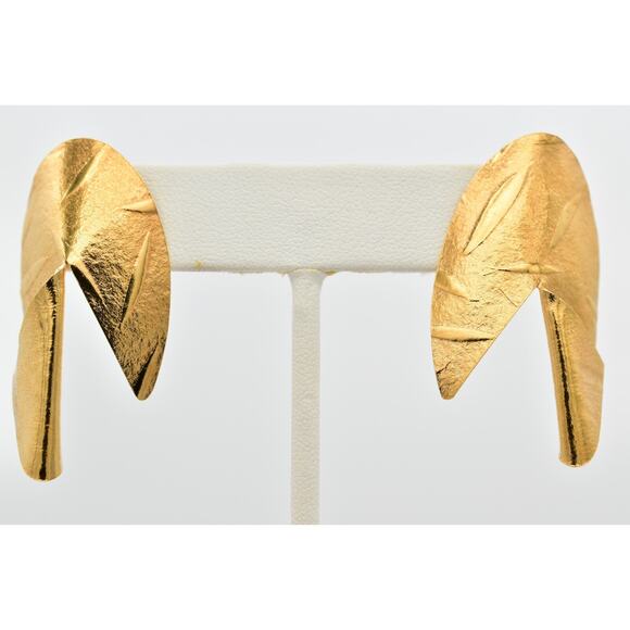 Gladys Sharnoff Vintage Earrings Vermeil 14K Gold Overlay Foil Signed 1990s 9E